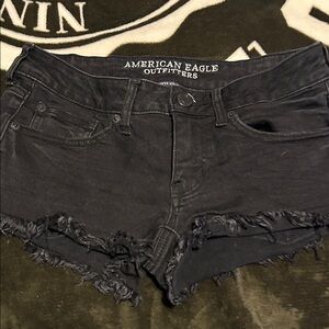 American Eagle Outfitters Distressed Black Jean Shorts
